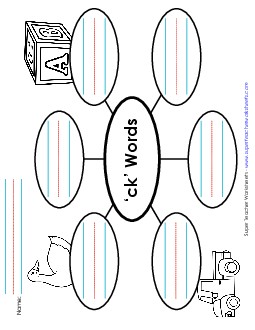 Word Web (ck) Phonics Digraphs Worksheet