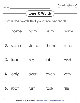 Listen and Circle (o and o-e) Phonics Long Short O Worksheet