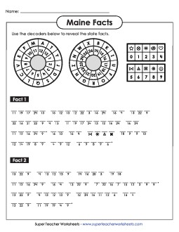 Cryptogram Puzzle States Individual Worksheet