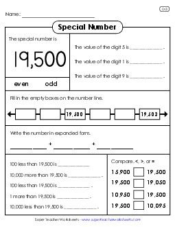 Special Number: 19,500 Worksheet