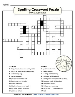 Crossword Puzzle (C-27) Spelling C Worksheet