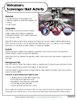 Volcano Scavenger Hunt 3rd Grade 3rd Grade Science Worksheet