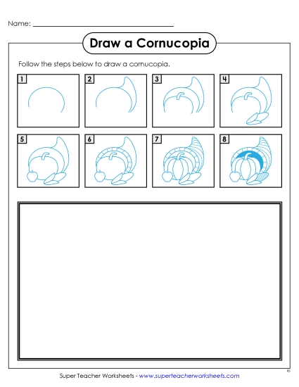 aDraw a Cornucopia - Worksheet