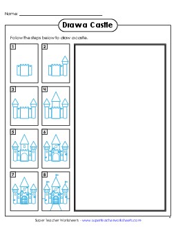 Draw a Castle Learning To Draw Worksheet