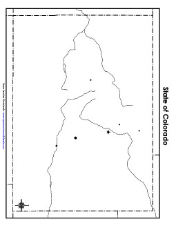 Blank Colorado Map with City Dots State Maps Worksheet