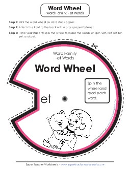 -et Word Wheel Phonics Worksheet