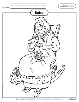 Baba Coloring Page Picture Book Mitten Worksheet