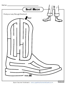 Boot Maze Brainteasers Worksheet