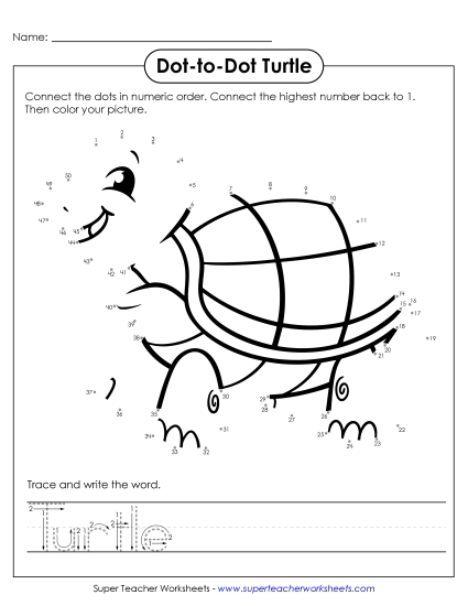 New Count to 50 & Write: Turtle Worksheet New Count to 50 & Write: Turtle Worksheet