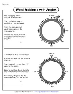 Adding Angles: Word Problems Worksheet