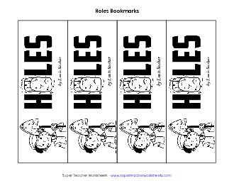 Bookmarks Book Holes Worksheet