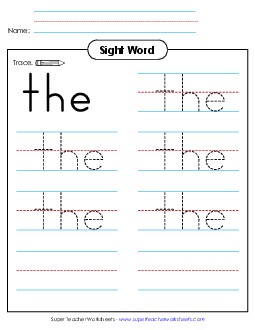 Trace the Word: The Sight Words Individual Worksheet