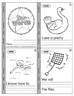 Mini-Book: Sw- Words Free Phonics Blends Worksheet