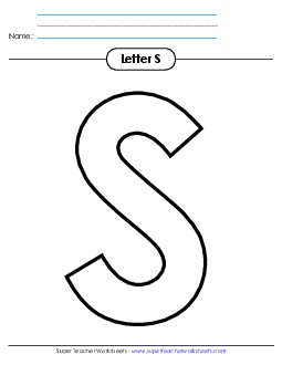 Outline - Uppercase S Alphabet Worksheet