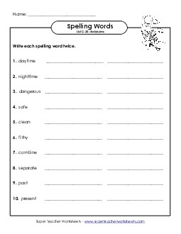 Write Twice (C-30) Spelling C Worksheet