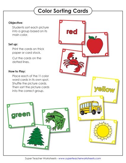 aColor Sorting Cards (Cartoons)