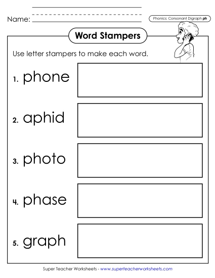 New Letter Stampers (PH Words) Worksheet New Letter Stampers (PH Words) Worksheet