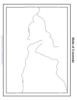 Blank Colorado Map (No Bordering States) State Maps Worksheet