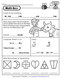 Math Buzz: Week 7 Worksheets 31 through 35 Daily Math Review Worksheet