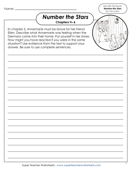New Chapters 4–6 Writing Prompt:<br>Annemarie's Point of View Worksheet New Chapters 4–6 Writing Prompt:<br>Annemarie's Point of View Worksheet