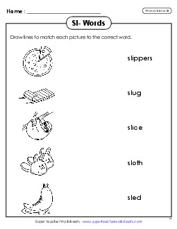 Matching Worksheet  Phonics Blends Worksheet