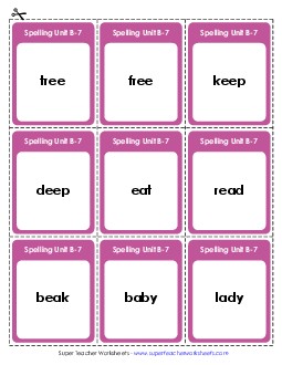 Flashcards (B-7) Spelling B Worksheet