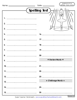 Spelling Test (F-26)  Spelling F Worksheet