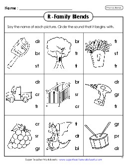 Circle the Sound Phonics Blends Worksheet