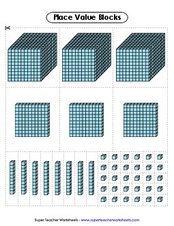 Place Value Blocks (Cut-Outs) Worksheet