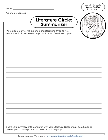 New Number the Stars Literature Circle: Summarizer Worksheet New Number the Stars Literature Circle: Summarizer Worksheet