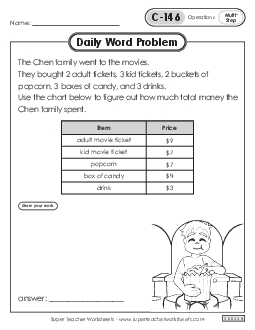 Daily Word Problems  C-146 through C-150 Worksheet