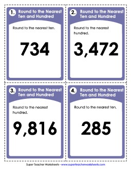 Rounding to The Nearest Ten & Hundred Worksheet