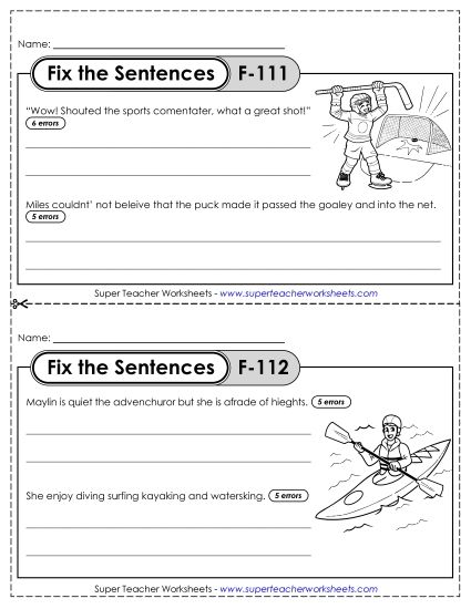 aFix the Sentences F-111 through F-115