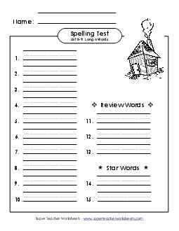 Spelling Test (B-9) Spelling B Worksheet