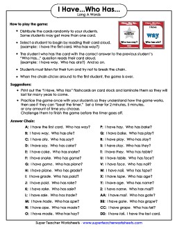 Long A Words Phonics Worksheet