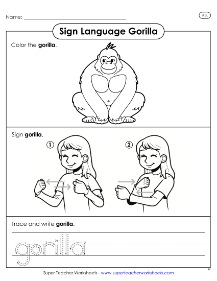 New Gorilla Worksheet New Gorilla Worksheet