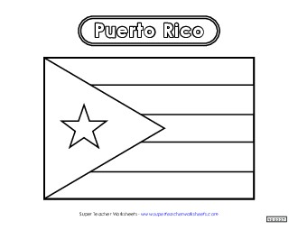 Puerto Rico Flag (Black & White) Worksheet