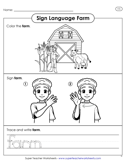 New Farm (ASL) Worksheet New Farm (ASL) Worksheet