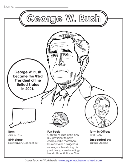 New George W. Bush Fact Sheet Worksheet New George W. Bush Fact Sheet Worksheet