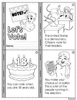 Let\'s Vote Mini Book  Voting Worksheet