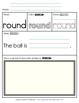 Worksheet 3: Round Sight Words Individual Worksheet