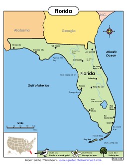 Map of Florida State Maps Worksheet