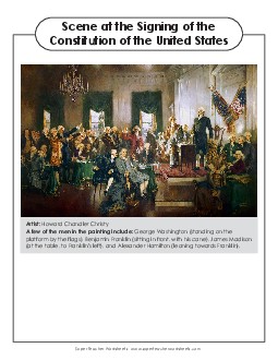 Artwork Analysis: Scene at the Signing of the Constitution of the United States Free Worksheet