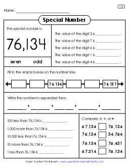 Special Number: 76,134 Worksheet