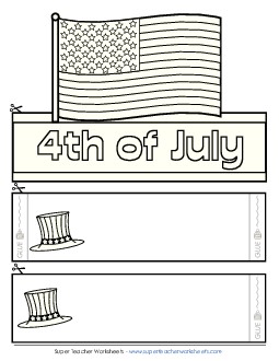 Hat Craft: Happy 4th of July Holiday Worksheet