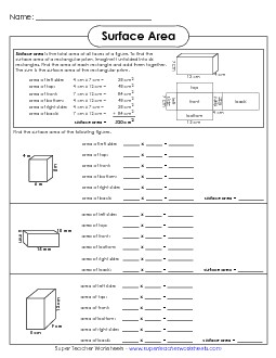 Surface Area: Introduction Worksheet