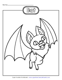 Spooky Bat Halloween Worksheet