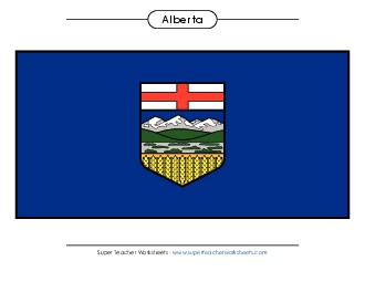 Alberta Flag (Full Colour) Canada Worksheet