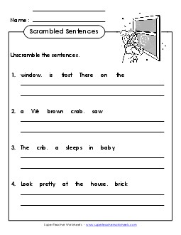 Scrambled Sentences (A-15) Spelling A Worksheet