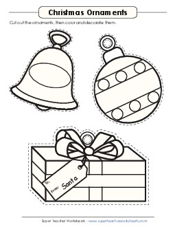 Ornaments 2 Christmas Worksheet